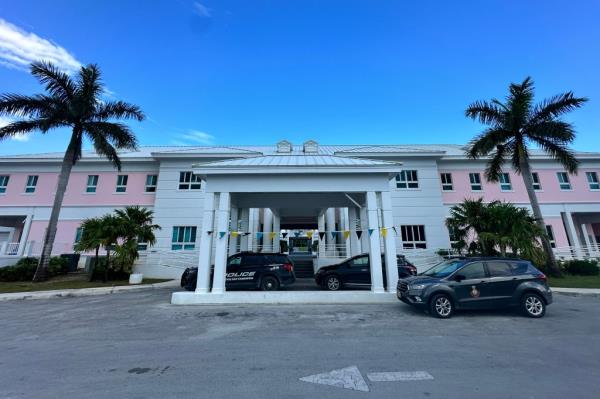 Marsh Harbour Police Station in Abaco, Bahamas, wher<em></em>e Bethel and Newbold must check in multiple times a week. 