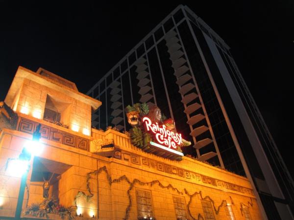 In recent years, Rainforest Cafe locations have dwindled. Pictured is its still popular Atlantic City spot.