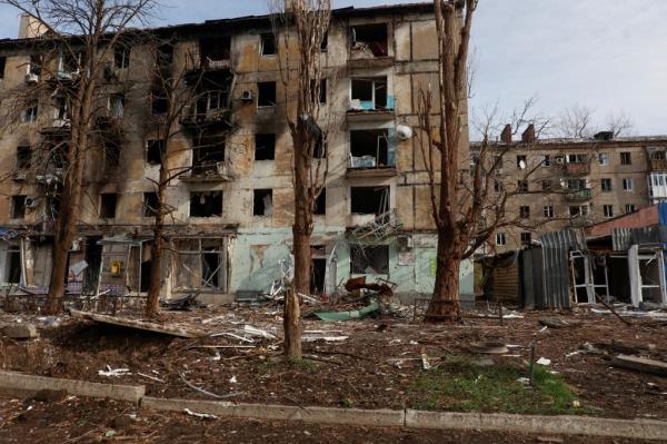 A view shows residential buildings heavily damaged by permanent Russian military strikes in the front line town of Avdiivka, amid Russia's attack on Ukraine, in Do<em></em>netsk region, Ukraine November 8, 2023. 