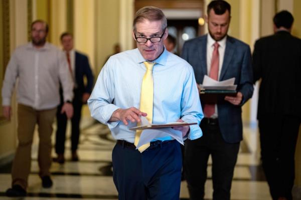 Rep. Jim Jordan (R-OH) walks on the House side of the U.S. Capitol on May 14, 2024 in Washington, DC