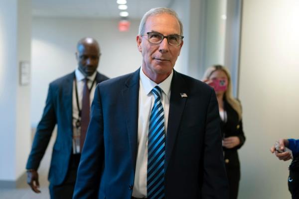 U.S. Attorney David Weiss, leaves the interview with members of the House Judiciary Committee, Tuesday, Nov. 7, 2023, in Washington.