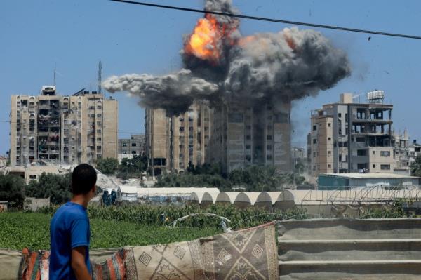 An explosion occurs in the Gaza strip.