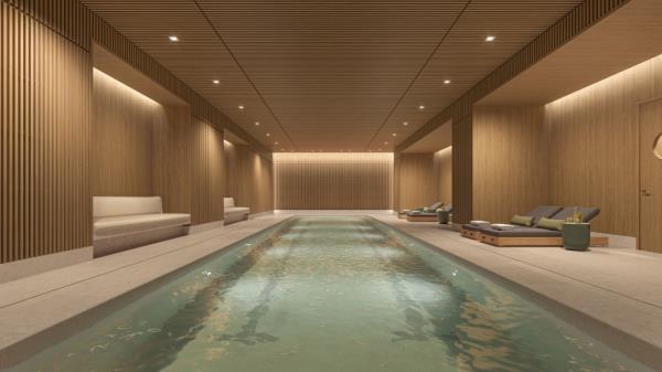 An indoor pool at One Boerum Place.