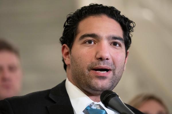 State Rep. Josh Kail, R-Beaver, speaking at a news co<em></em>nference in Pennsylvania Capitol a<em></em>bout changes to public school funding