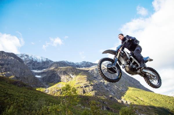 Tom Cruise on a motorcycle