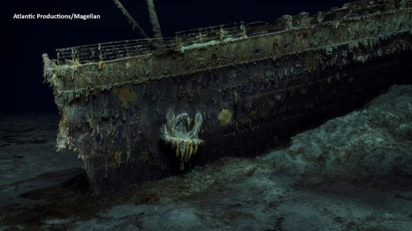 The wreck of the Titanic's bow.