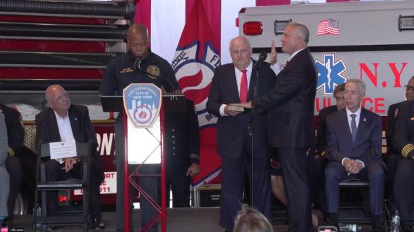 Robert Tucker the new fire commissio<em></em>ner at the FDNY Academy on Randall's Island on Mo<em></em>nday morning.