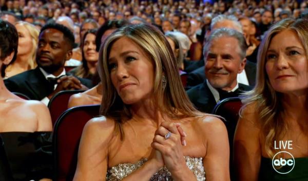 Jennifer Aniston in the crowd at the 76th Primetime Emmy Awards.