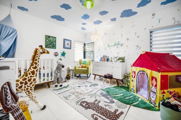 The colorful children's playroom.