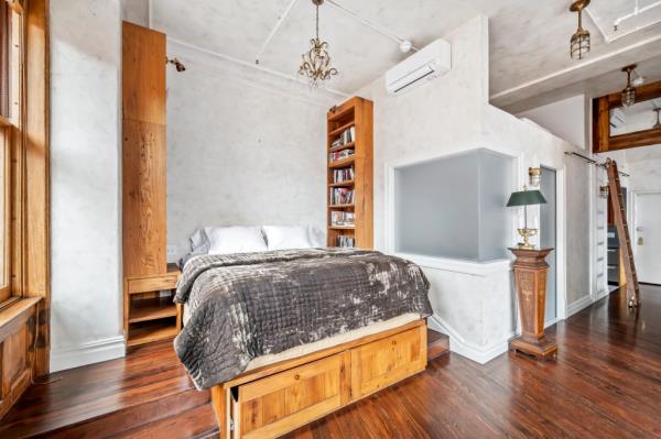 Interior of a bedroom inside the home. 