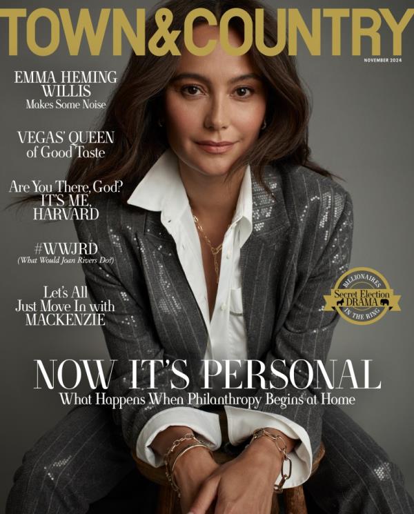 Emma Heming on the cover of Town & Country's November 2024 Philanthropic issue