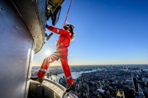 Jared Leto climbing the Empire State Building.