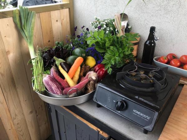 Food being prepared via HomeBiogas.