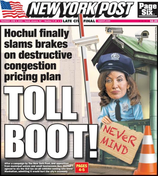 New York Post's front page for Thursday, June 6, 2024. 