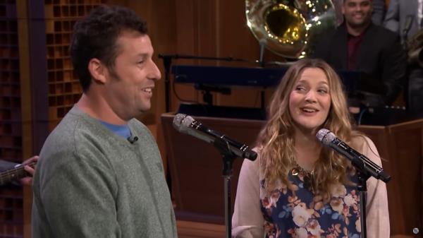 Adam Sandler and Drew Barrymore on 