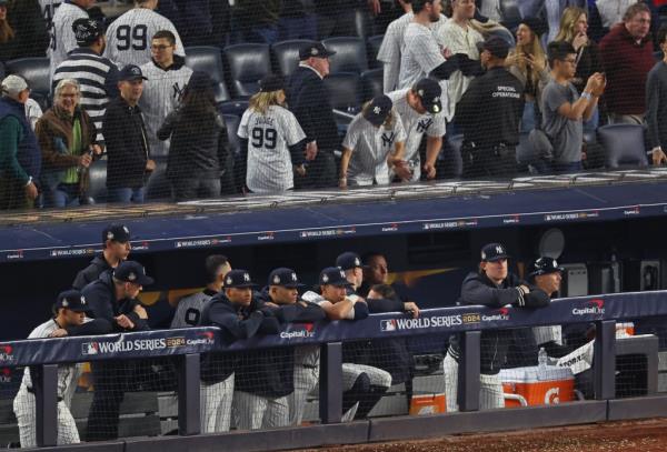 The Los Angeles Dodgers win the World Series and celebrate on the field after the game in Game Five of the 2024 World Series Wednesday, October 30, 2024 at Yankee Stadium in the Bronx, NY.