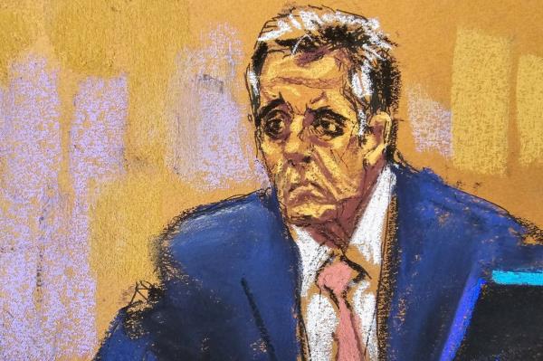 Court sketch of Michael Cohen.