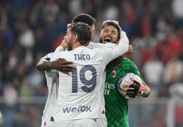 Olivier Giroud made a crucial late save in Milan's win over Genoa