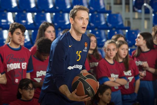 Petteri Koponen, #25 of FC Barcelona Lassa warms up before a 2018 game.