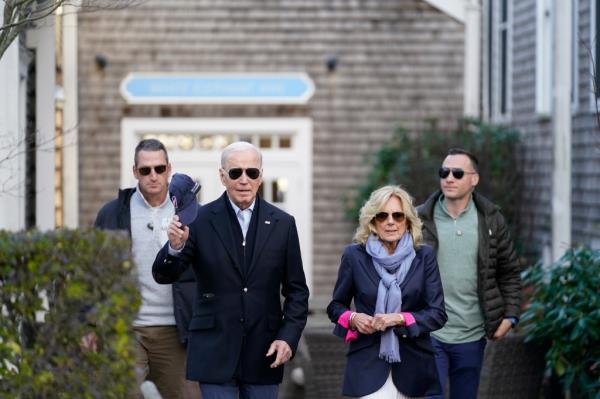 Biden and first lady Jill Biden out shopping in Nantucket on Nov. 24, 2023.