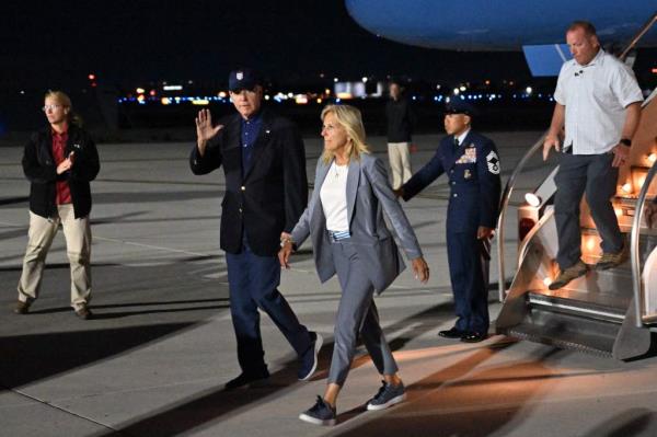 The Bidens arriving in Reno, Nevada for a vacation in Lake Tahoe on Aug. 22, 2023.