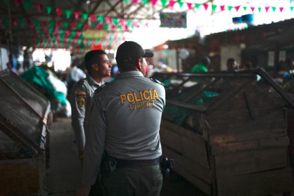 Tourism Police in a market. 