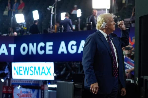 Former President Do<em></em>nald Trump during the RNC on Wednesday in Milwaukee. 