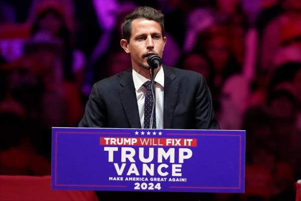 Tony Hinchcliffe speaks before Republican presidential nominee former President Do<em></em>nald Trump during a campaign rally at Madison Square Garden, Sunday, Oct. 27, 2024, in New York.