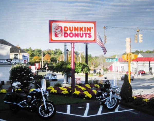 Dunkin Do<em></em>nuts sign. 