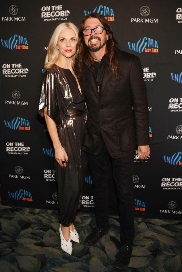 Jordyn Blum and Dave Grohl arrive at Lady Gaga's residency in 2018.