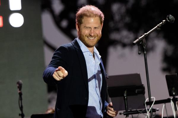 Prince Harry cracked a joke when he was tasked with presenting an award at Kevin Costner's charity event on Friday night — without Meghan Markle.