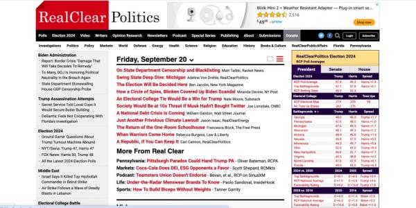 RealClearPolitics website