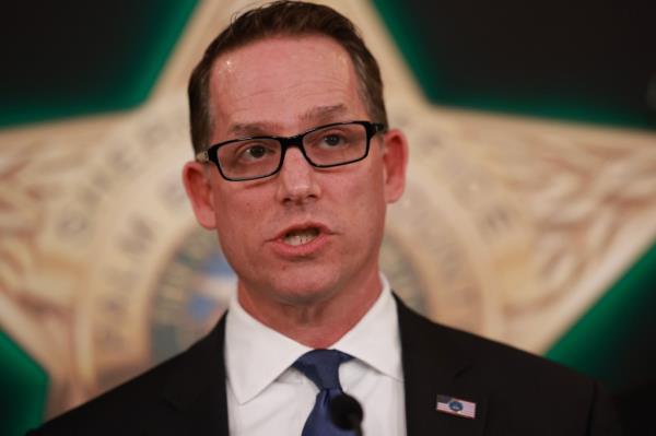 Special Agent in Charge Jeffrey B. Veltri of the FBI Miami Field Office speaks during a press co<em></em>nference regarding an apparent assassination attempt on former President Do<em></em>nald Trump on September 16, 2024 in West Palm Beach, Florida. 