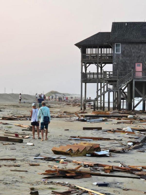 Experts suspect most of the debris was swept out more than a dozen miles to sea.