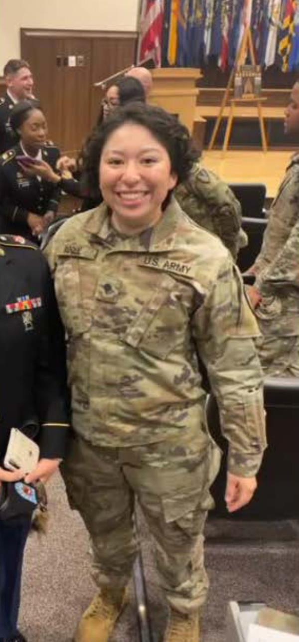 Sarah Roque in uniform.