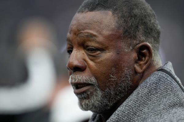 Carl Weathers looks on before an NFL football game between the Las Vegas Raiders and the Houston Texans, Sunday, Oct. 23, 2022, in Las Vegas.