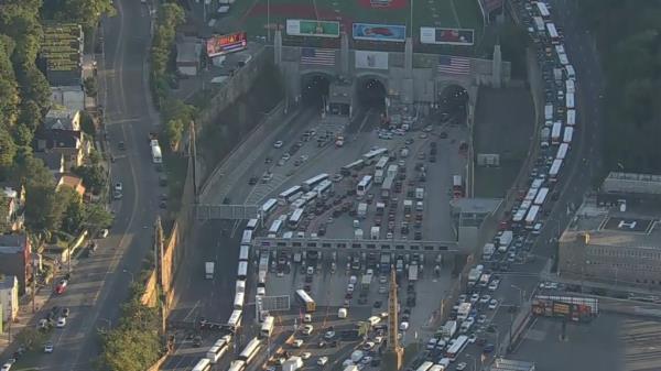 Morning commuters faced 90-minute delays early Tuesday due to an accident and a disabled bus in the Lincoln Tunnel.