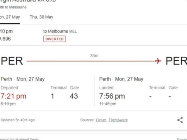 A Perth to Melbourne flight U-turned Mo<em></em>nday night less than an hour into the journey. A caller has told radio station 3AW a man was agitated and banging on the cockpit door.