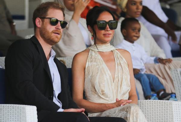 Britain's Prince Harry, Duke of Sussex and Meghan, Duchess of Sussex attend a polo fundraiser event in Lagos, Nigeria, May 12, 2024. 