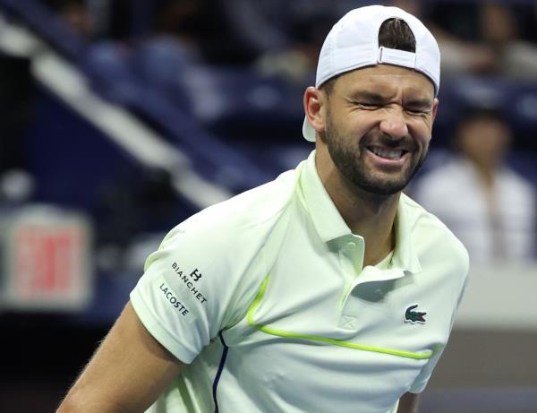 Grigor Dimitrov had to retire in the third set because of a hamstring injury in his U.S. Open quarterfinal loss to Frances Tiafoe on Sept. 3, 2024.