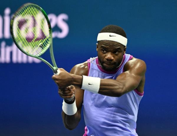 Frances Tiafoe hits a backhand during his U.S. Open quarterfinal win on Sept. 3, 2024.