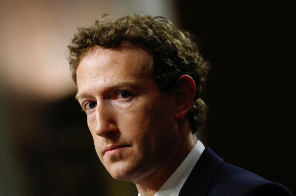 Mark Zuckerberg, CEO of me<em></em>ta Platforms, attending a Senate Judiciary Committee hearing on o<em></em>nline child sexual exploitation at the U.S. Capitol in 2024.