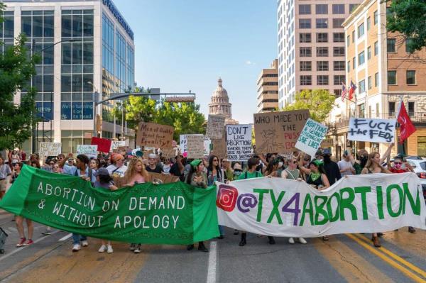 Pro abortion protest in Austin, Texas