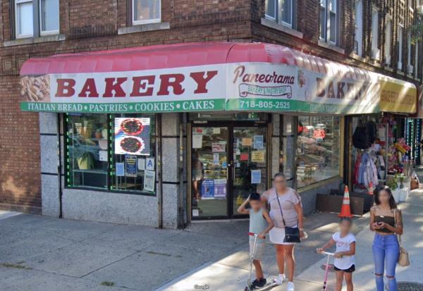 The bandanna- and sunglasses-wearing ruffian barged into the Paneoroma Italian Bakery on Jamaica Avenue near 96th Street in Woodhaven around 8 p.m. Sept. 23, flashed the large black weapon and demanded money, cops said.