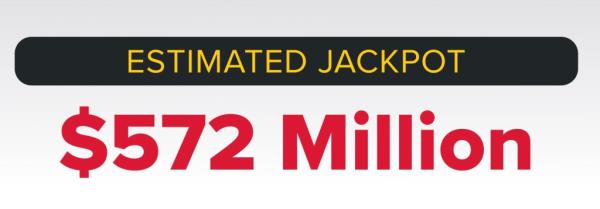 The Powerball jackpot now sits at an estimated $572 million – with a one-time cash payout option of $286.7 million – ahead of the drawing on Dec. 20. 