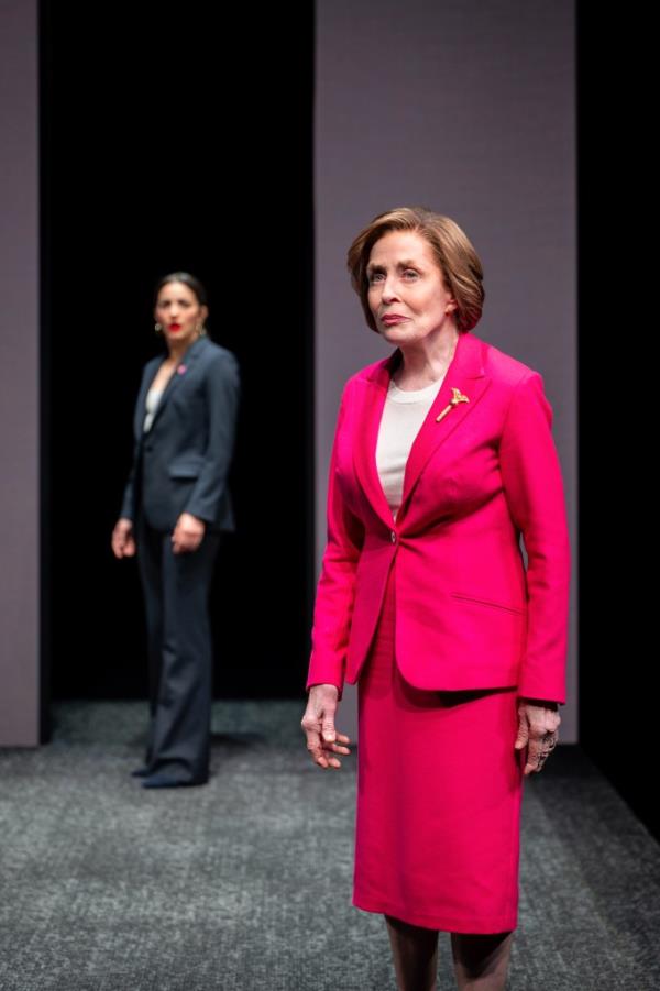 Holland Taylor staring off as Nancy Pelosi