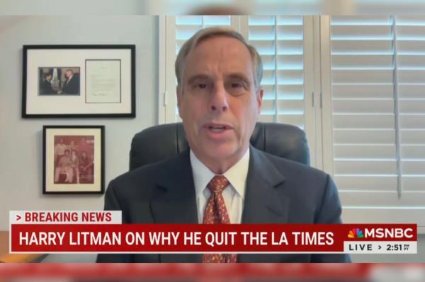 Harry Litman discussing his resignation from the Los Angeles Times on MSNBC.