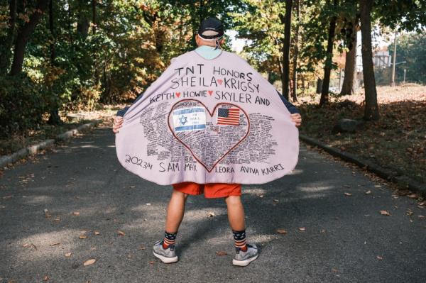 Kaufman wears a cape that ho<em></em>nors leukemia patients and those who have do<em></em>nated to the cause. He's raised over $150,000 to support people battling leukemia and lymphoma blood cancers.