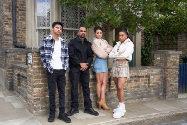 Nugget, Ravi, Priya and Avani Promo picture in EstEnders