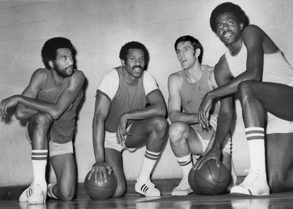 The Bulls posted four co<em></em>nsecutive 50-win seasons in the 1970s with, from left, Norm Van Lier, team captain Chet Walker, Jerry Sloan and Bob Love.